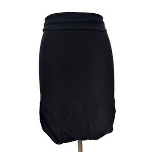 Eileen Fisher Black Bubble Hem Short Skirt Stretch Pull On Womens Small No Tag